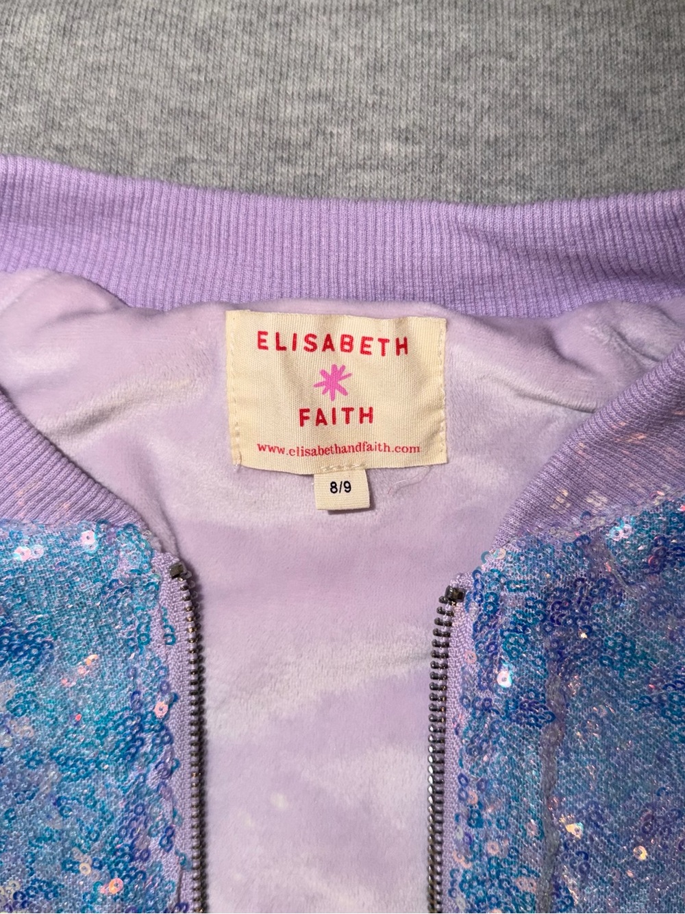 Elisabeth Faith Lavender Sequin Jacket with Dancing Girl - Picture 3 of 4